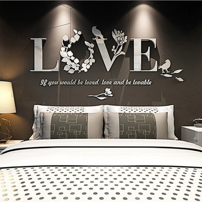 

3D Removable Art Vinyl Decals Creative Sofa BedRoom Mural Decor Hot Multicolor LOVE Wall Sticker