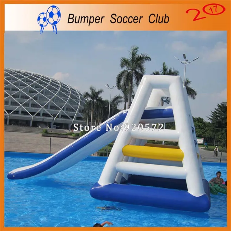 Gratis & pomp! 4x3 m Outdoor Commerciële Opblaasbare Waterglijbaan met Zwembad, Gebruikt Goedkope Glijbaan Voor Kinderen en Volwassen|inflatable water slides|water slidecommercial inflatable water slides - AliExpress