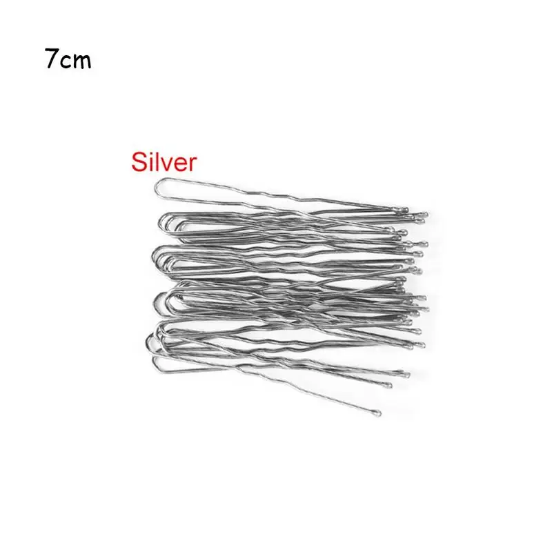 Новая мода 20 шт u-образные шпильки, волнистые волосы, заколки, металлические заколки, женские инструменты, аксессуары для волос - Цвет: Silver 7cm
