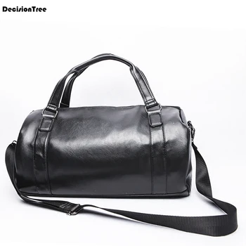 

Unisex Genuine Cow Leather Bag Large Capacity Packing Free Shipping Black Carry Luggage Travel Bag Duffel Business Handbag LY50