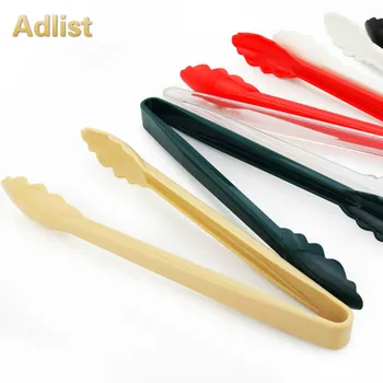 

1pcs 9'' Creative Plastic Food Tongs Kitchen Buffet Cook Salad Cake Clip Tong Bread Clamp Potato Chips Pastry Clamp Apricot