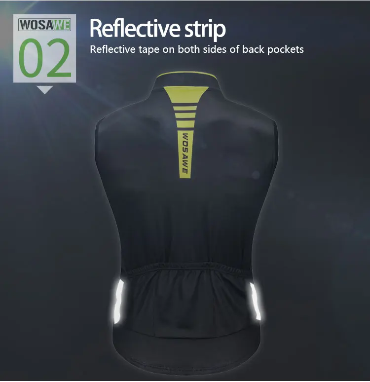WOSAWE Ropa Pro Cycling Jerseys Team Men Reflective Strips Gilet MTB Bike Base Layer Waistcoat Maillot Ciclismo Cycle Clothing WOSAWE Ropa Pro Cycling Jerseys Team Men Reflective Strips Gilet MTB Bike Base Layer Waistcoat Maillot Ciclismo Cycle Clothing