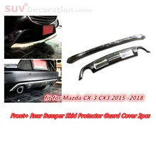 For Mazda CX-3 CX3 2015 2016 2017 2018 Stainless Steel Exterior Trim Front+ Rear Bumper Skid Protector Guard Cover 2pcs