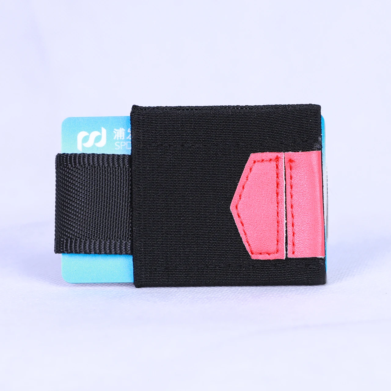 Эластичный держатель для карт, маленький кредитный держатель для карт, кошелек для монет, магический держатель для карт, минималистичный тонкий кошелек для визиток - Цвет: FP-71PU-RED