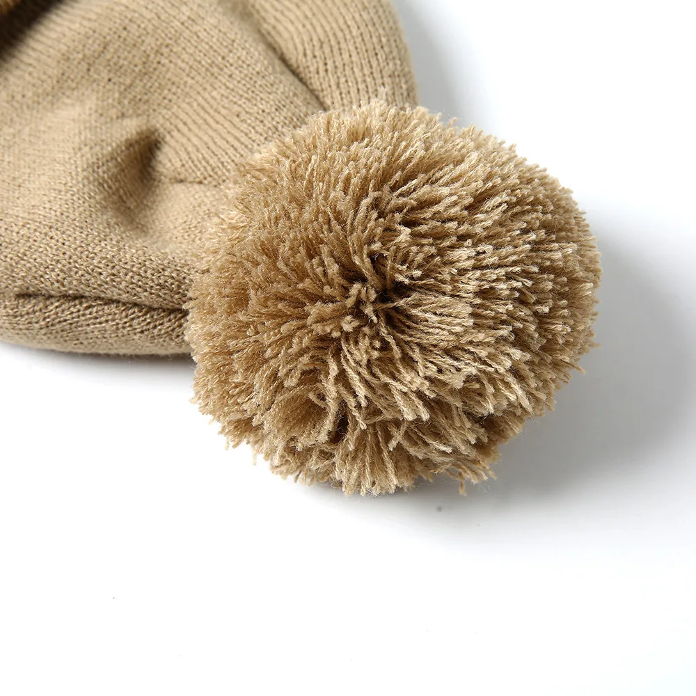 Женская и мужская вязаная шапка бини Зима Осень теплые лыжные уличные шапки шапка с помпоном Модная хлопковая облегающая шапка унисекс