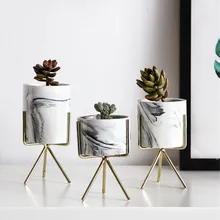 Скандинавский мраморный узор Золотая керамика железная художественная ваза офисный Настольный цветочный горшок домашний Свадебный декор для гостиной стильное растение