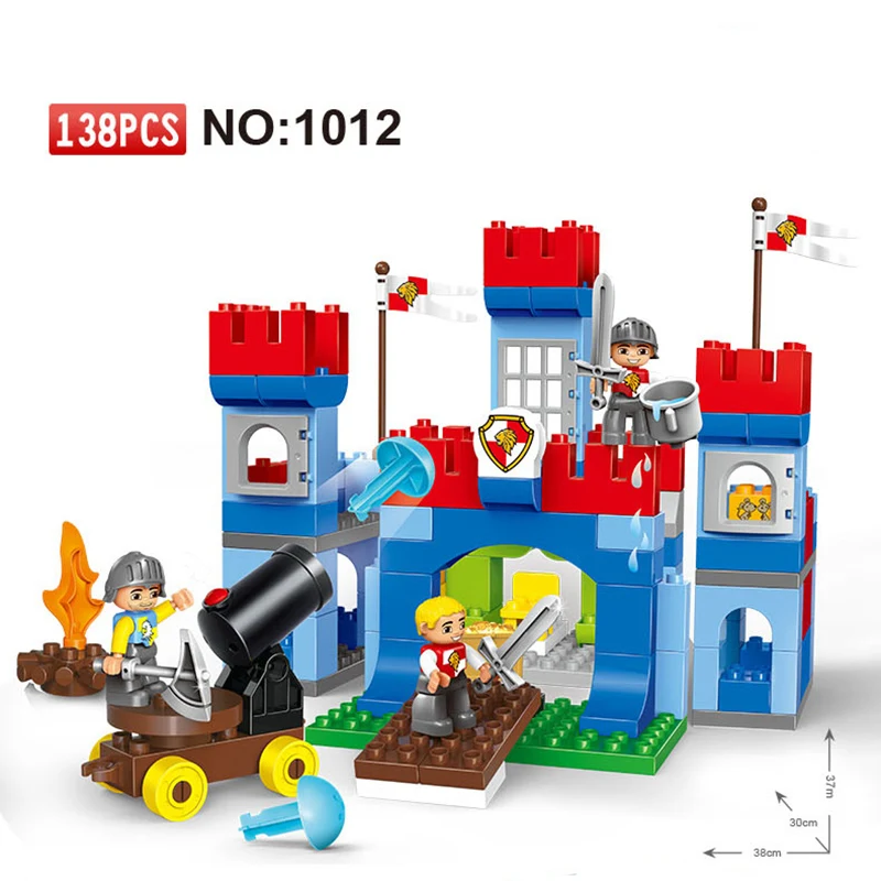 138pcs Big Blocks Solder Attack the castle Large particles Building Blocks Bricks Educational Baby City Toys Compatible Duploe baby-building-blocks : image 138pcs Big Blocks Solder Attack the castle Large particles Building Blocks Bricks Educational Baby City Toys Compatible Duploe baby-building-blocks
