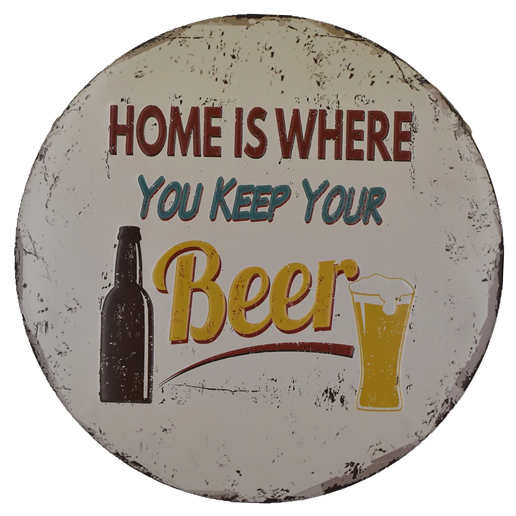 Cocktail Mojito Wine Drink Vintage Metal Tin Sign Wall Art Decor House Homer Metal Paintings Wall Plaque Round Bar Decoration 