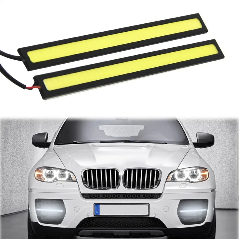 

2017Hot Selling Fast Shipping LED lighting 2PC Waterproof Aluminum Xenon White COB LED Daytime Driving Light Lamp @015