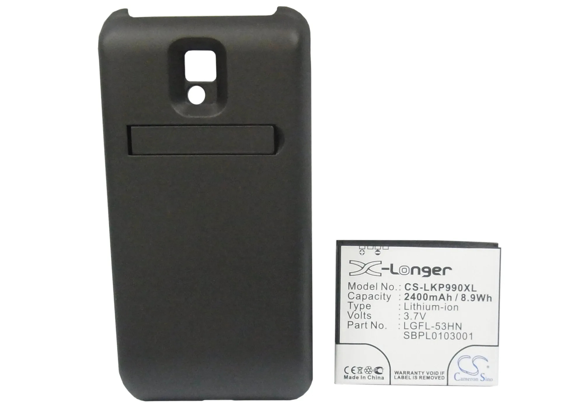 Аккумулятор Cameron Sino для LG Optimus 2X P990 Star 2400 мАч SBPL0103001 с функцией быстрой зарядки