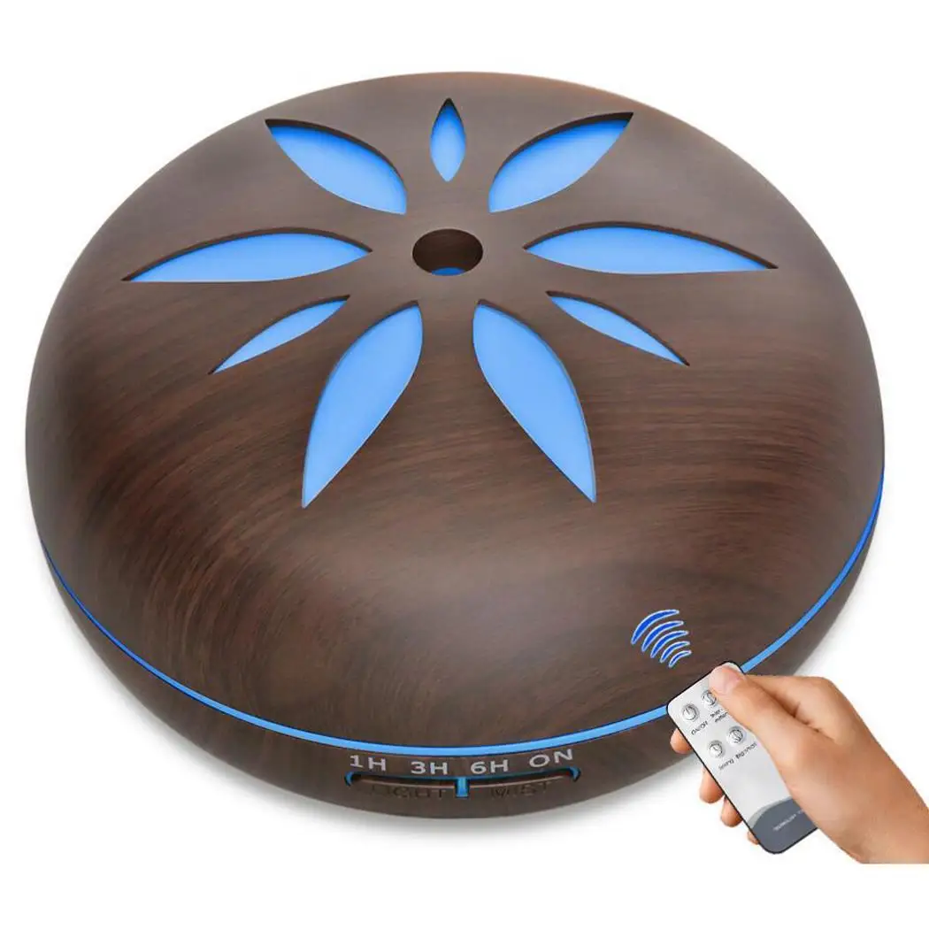 

Mini Ultrasonic Air Humidifier 550ML Aroma Essential Oil Diffuser USB Humidifier Mute Mist Fogger Maker LED Light Wood Grain