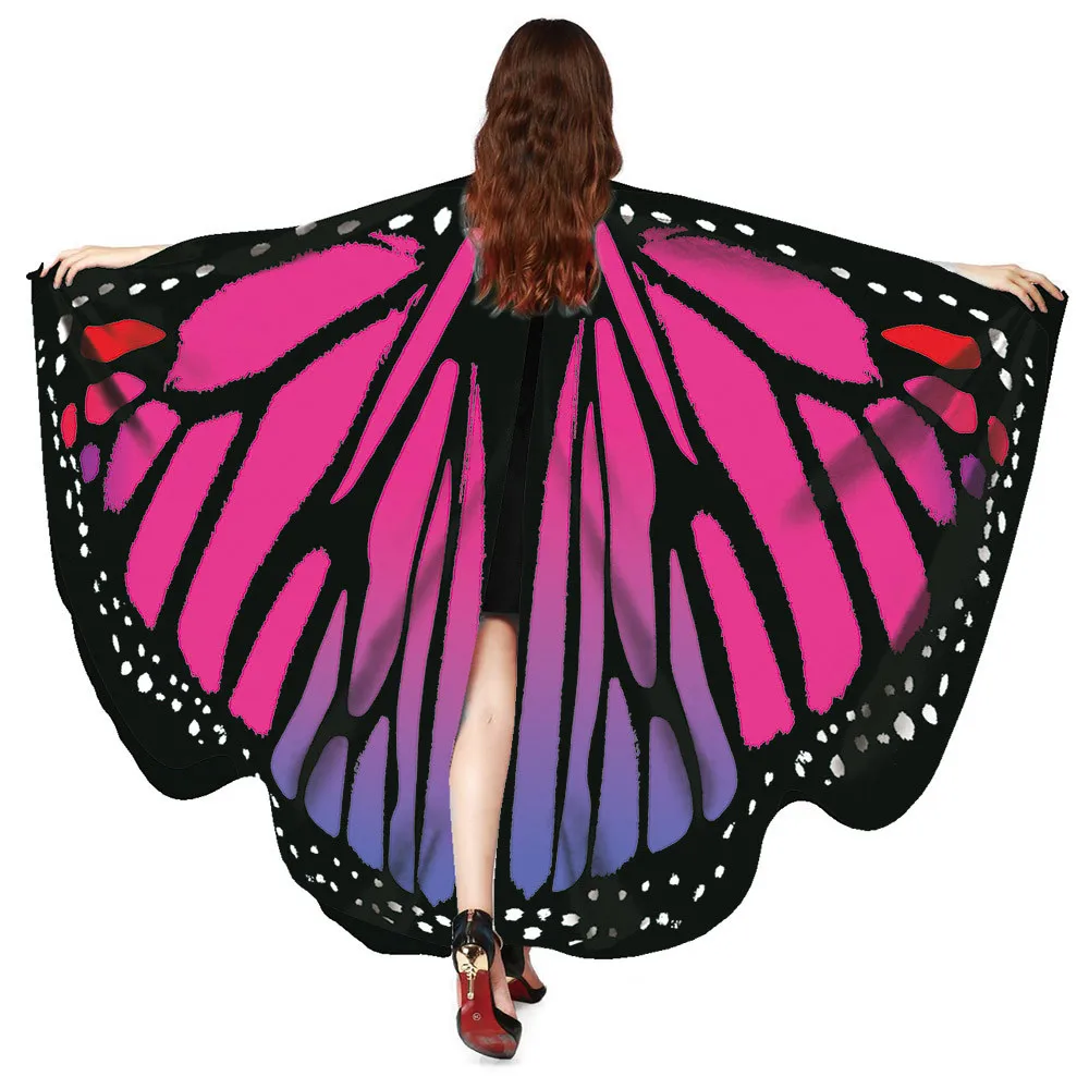 

2018 Women Butterfly Wings Shawl scarves women Nymph Pixie Poncho Costume Accessory poncho women butterfly scarf with wings