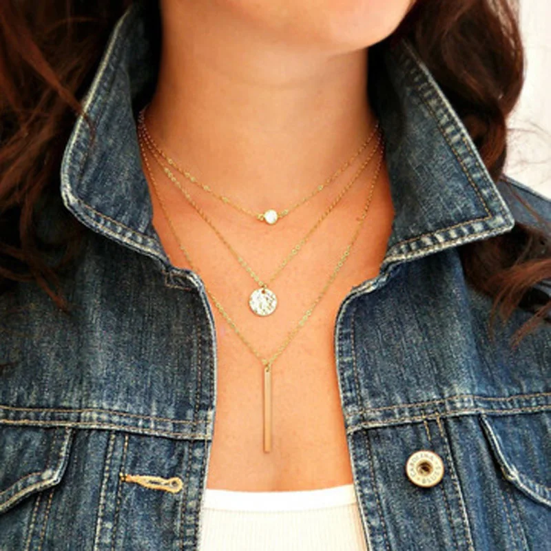 

2018 new products accessories Shiny discs necklace for your girlfriend's favorite gift necklace