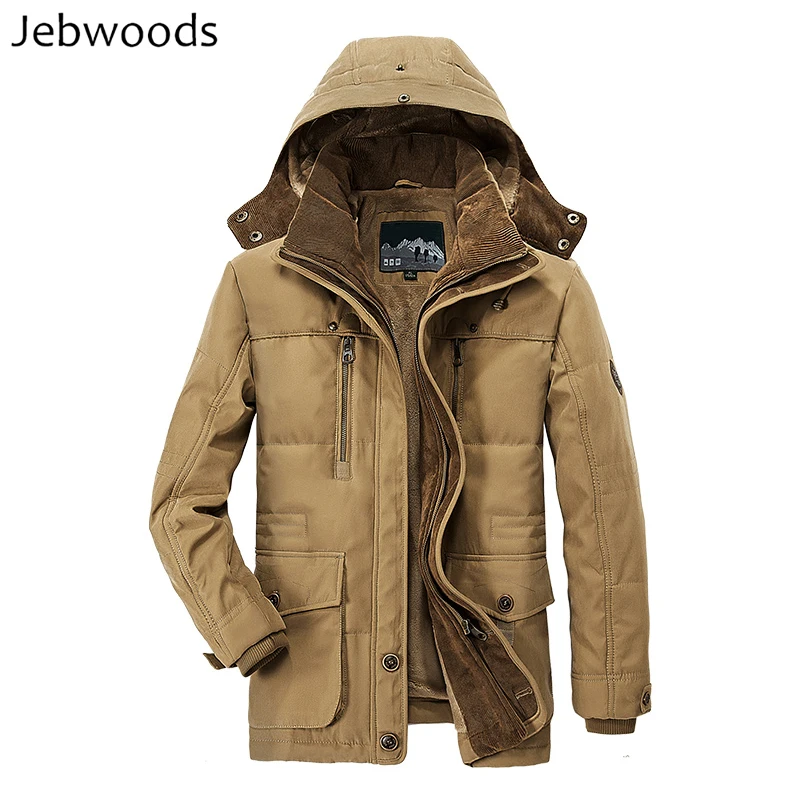 Winter Jacket Men Thick Long Warm Outerwear Parka Fur Lined Military Army Coat Male Puffer Fleece Windbreaker | Мужская одежда