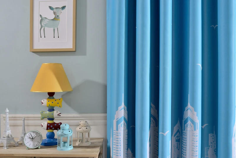 Новое поступление, средиземноморские занавески для детской спальни, гостиной, комнаты для мальчиков и девочек, с рисунком синего кофе, занавески, занавески, 254& 30