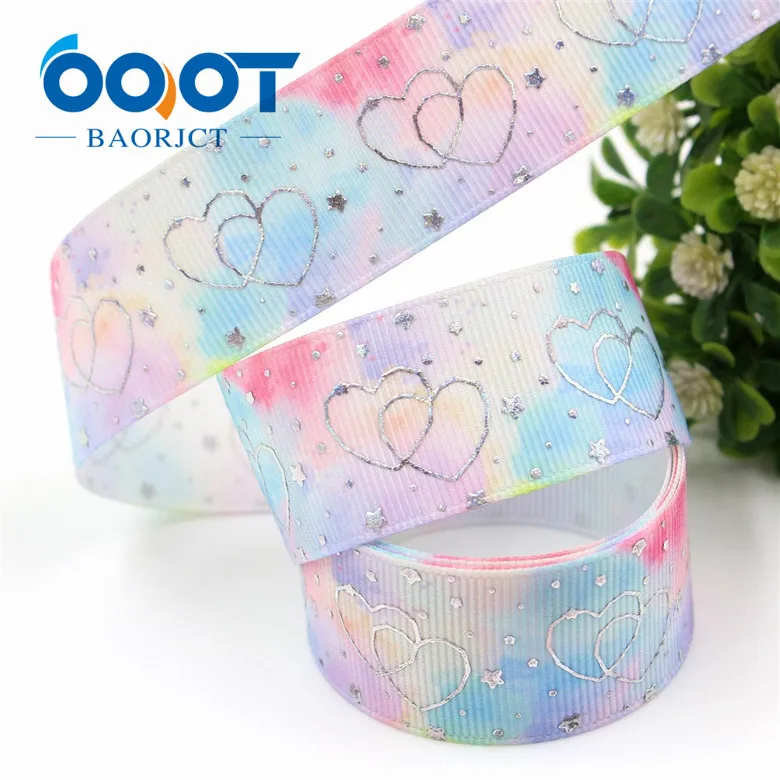 I-19326-794 OOOT BAORJCT I-19326-787, 10 ярдов 25 мм Лазерная Серебряная любовь форма напечатаны корсажная лента DIY ручной работы головные уборы свадебный подарок обёрточная бумага - Цвет: I-19326-794