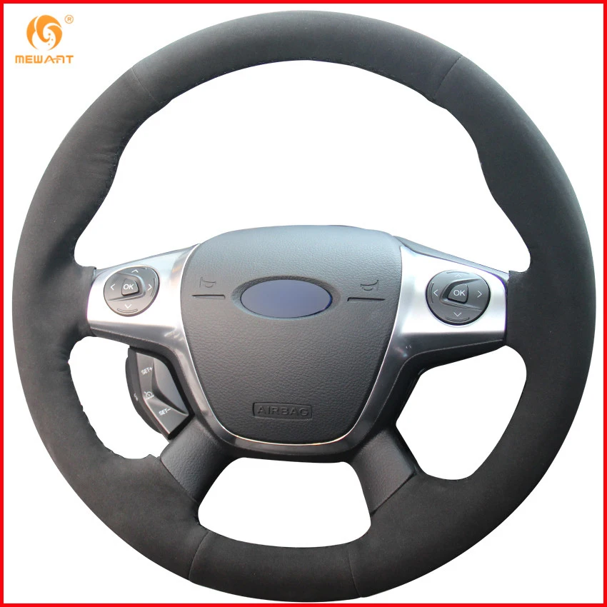 Us 37 03 30 Off Mewant Black Suede Car Steering Wheel Cover For Ford Focus 3 2012 2014 Kuga Escape 2013 2016 Interior Accessories Parts In Steering
