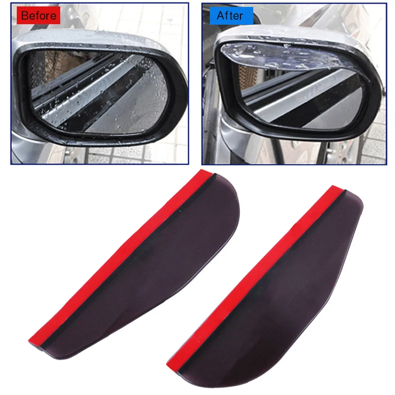 

2Pcs Flexible Car Rear View Mirror Cover Anti Rain Visor Snow Guard Weather Shield Sun Shade Cover Rearview Auto Accessories
