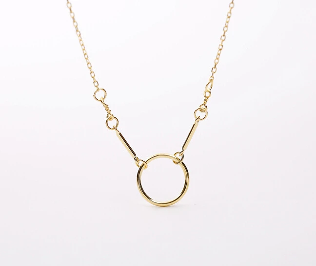 circles  women 100% 925 Sterling silver nacklace Jewellery Clavicle chain pendant charms