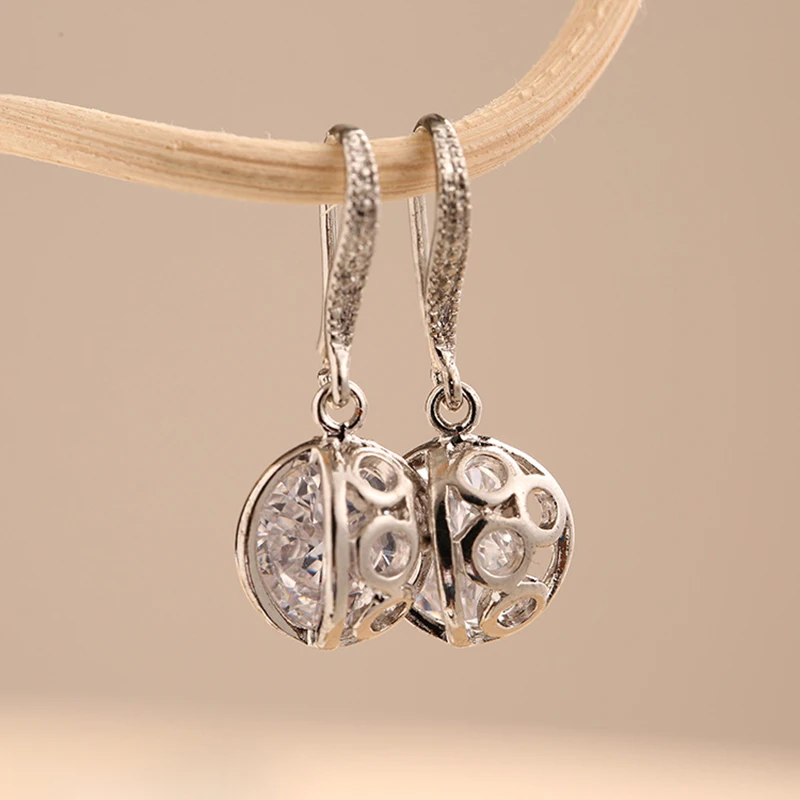 trendy Hollow out Hanging Earrings women Fashion Ear Cuff silver