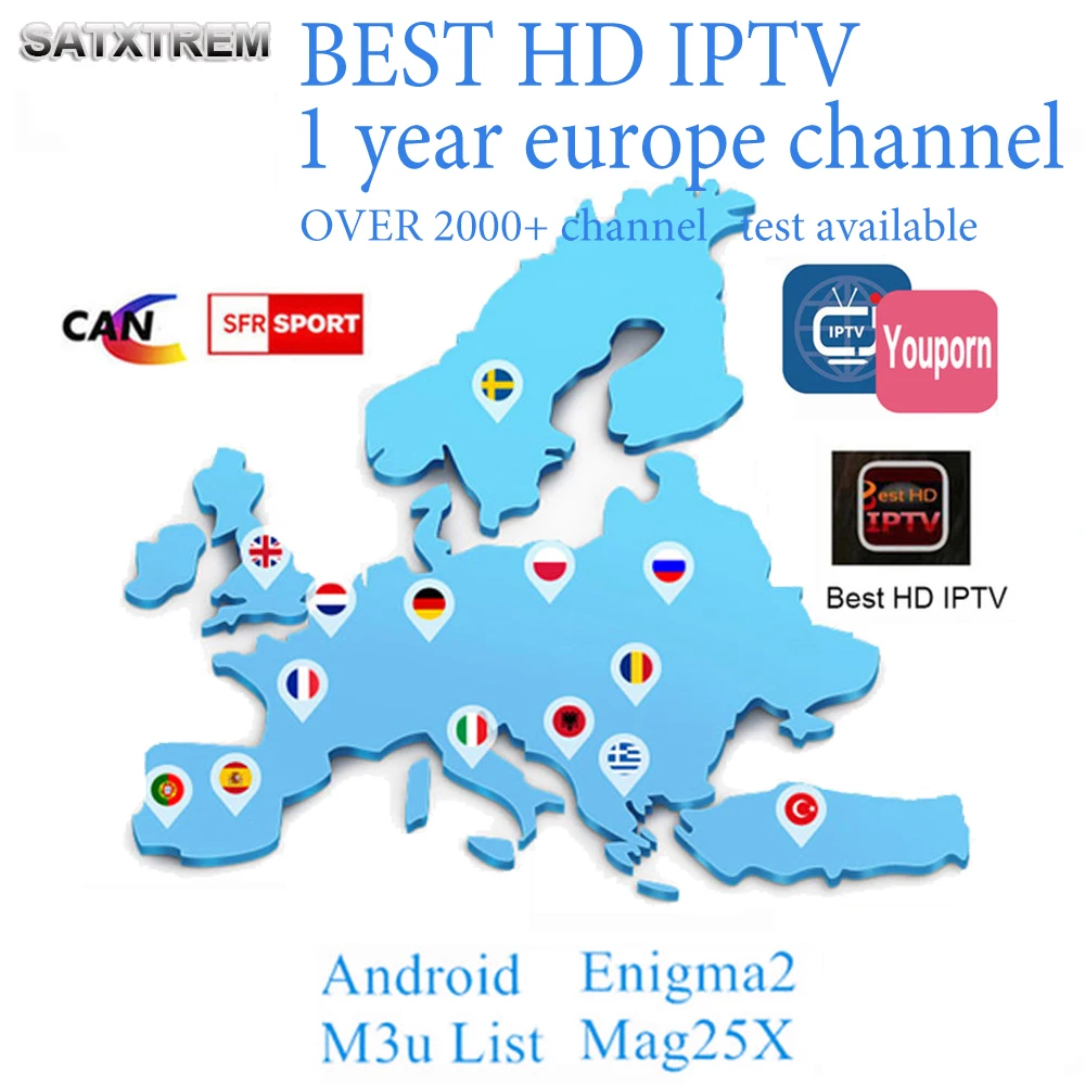 

1 Year European 2000+ Live IPTV IT GE BE FR ESP TR UK CHANNEL for Android IPTV TV BOX/M3U/Enigma2 MEDIASET PREMIUM INCLUDE