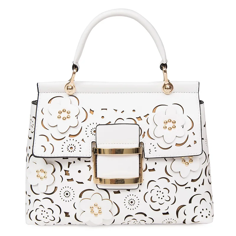 

Fashion Women Bag Handbags Luxury High quality leather PU Shoulder Bags for women 2018 Hollow out flowers Handbag bolsa feminina