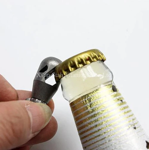 

Pure Titanium 30mm Long Shark Knife Plummet Bead with EDC Bottle opener 8g Stonewashed Surface Primary Blue Colors for Option