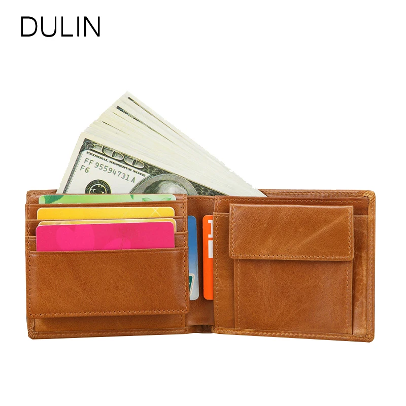 

Men Wallet Credit Card Holder Photo Holder Genuine Leather ID/Credit Card Holder Vintage Short Men's Wallet Soft Fashion