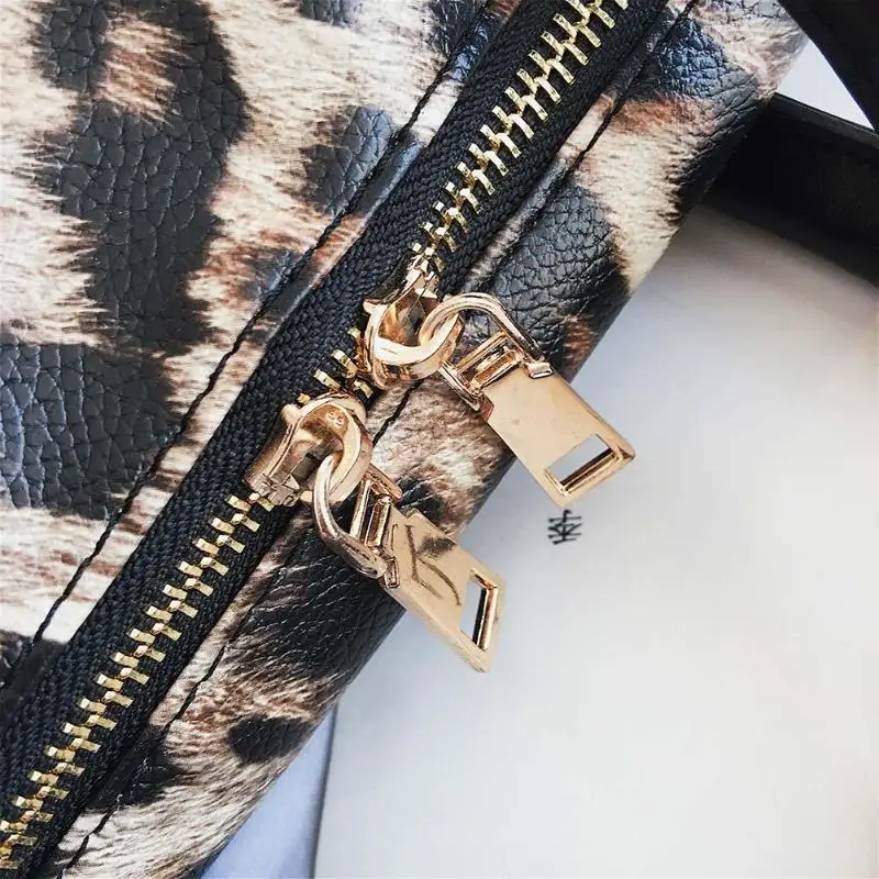 Модные женские туфли Leopard слинг сумки большой ёмкость плеча Crossbody дорожные из искусственной кожи выходные вещевой Сумка