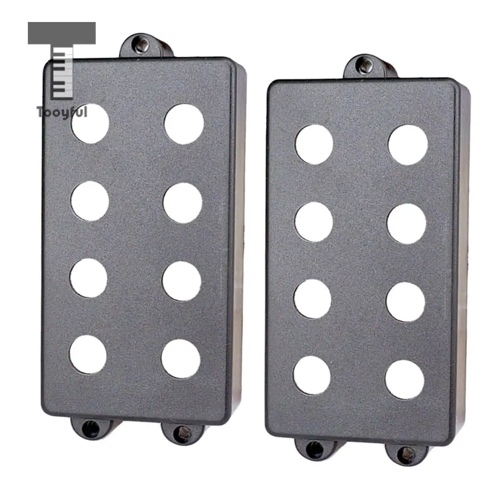 Tooyful 2Pcs Black Plastic Pickup Cover Humbucking Open Double Coil for 4-6 String Electric Bass