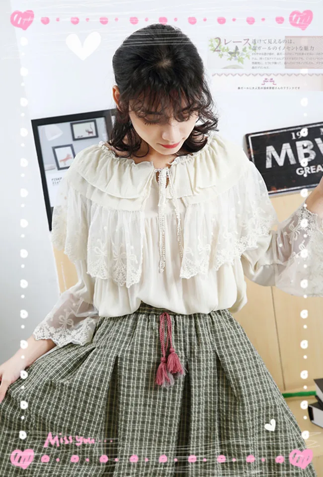 Lolita Mori Girl милый Богемный Хиппи бохо хлопок лен кружево оборки вышивка крючком