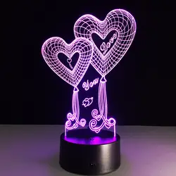 Sweet Love Сердце Форма красочные светодиодный ночник лампы на Рождество Декор Home Decor 7 цветов для Свадебная вечеринка украшения