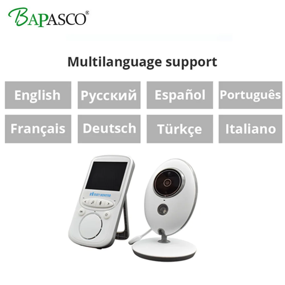 

BAPASCO VB605 Wireless Video Baby Monitor 2.4 Inch Color Security Camera Intercom IR 24h Baby Walkie IR LED Portable Baby Camera