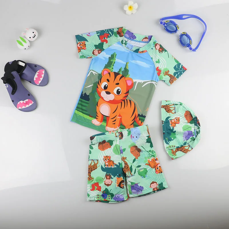 Летний детский купальный костюм из двух предметов милый Rashguard купальник для