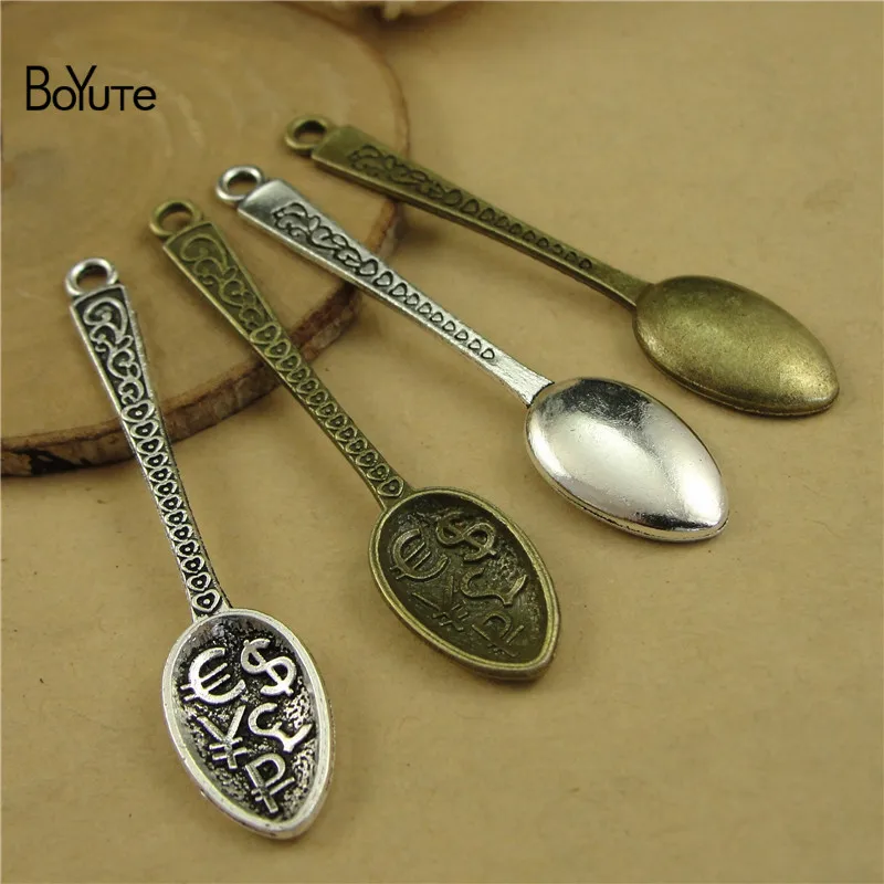 BoYuTe (60 PiecesLot) Factory Wholesale Diy Hand Made Jewelry Accessories Metal Alloy Vintage Spoon Pendant Charms (7)