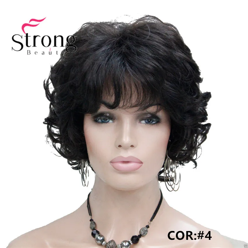 StrongBeauty короткий слоистый серебристо-серый Ombre полный синтетический парик женские парики выбор цвета