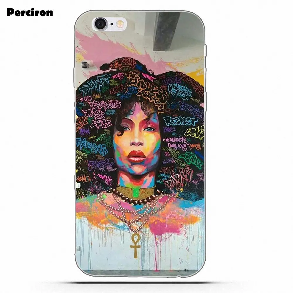 Erykah Badu Street Art Для iPhone X 4 4s 5 5C SE 6 S 7 8 Plus Galaxy S5 S6 S7 S8 большое ядро II Prime Alpha TPU Quin