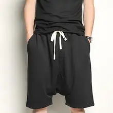 Летние мужские шорты хлопок хип хоп Средние брюки Висячие файл повседневные свободные брюки мужские s брюки для хип-хопа плюс размер XL