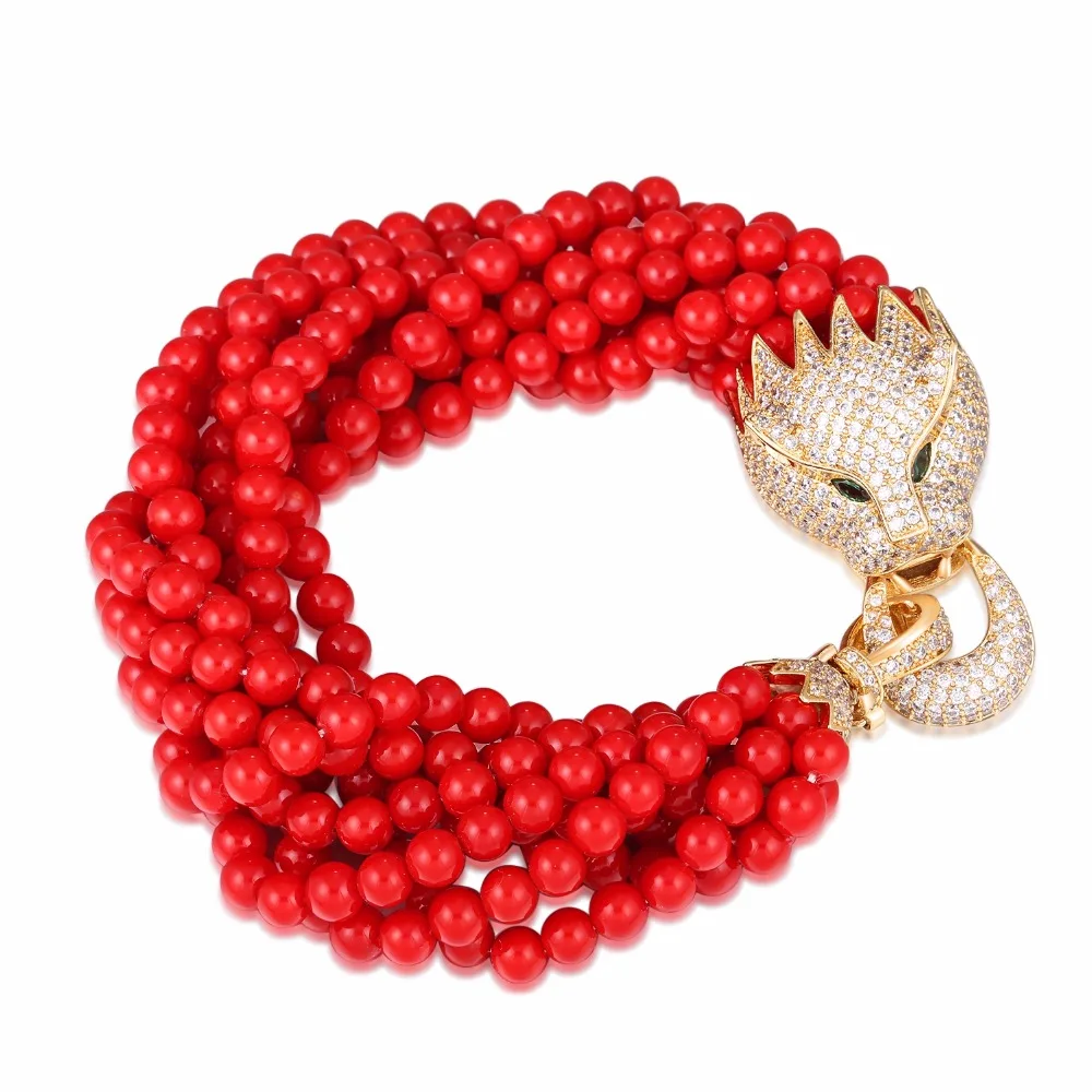 

GrayBirds Fashion Luxury Shell Pearl Bracelets Animal Panther Leopard Color And Length Can Contact Make Order Which Want GB1198
