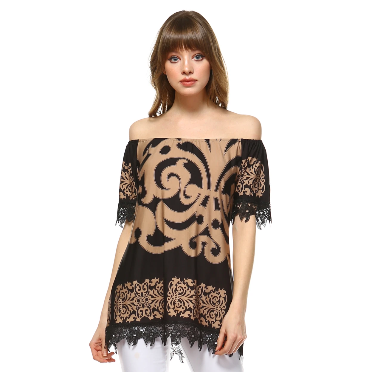 Rosella's Top - Brown & Black
