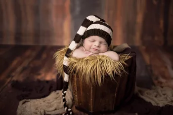 

Handmade child knitted longtail hat cap for baby autumn and winter outfit
