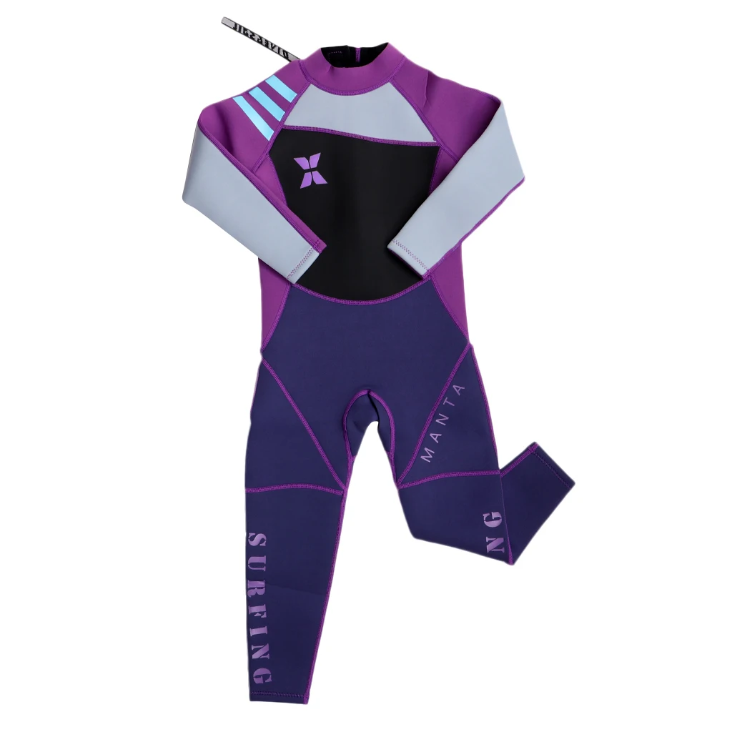 2.5mm Neoprene Surf Sports Swimming Wetsuit Full Body Swimwear UV Protection SPF 50+ for Girl Kids 3 Colors