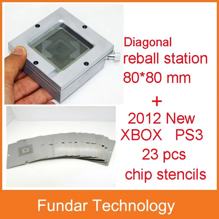 2012 BGA диагональная установка для перепайки чипа на печатной плате 80 мм с 23 шт. полностью xbox PS3 80 мм трафареты для реболлинга