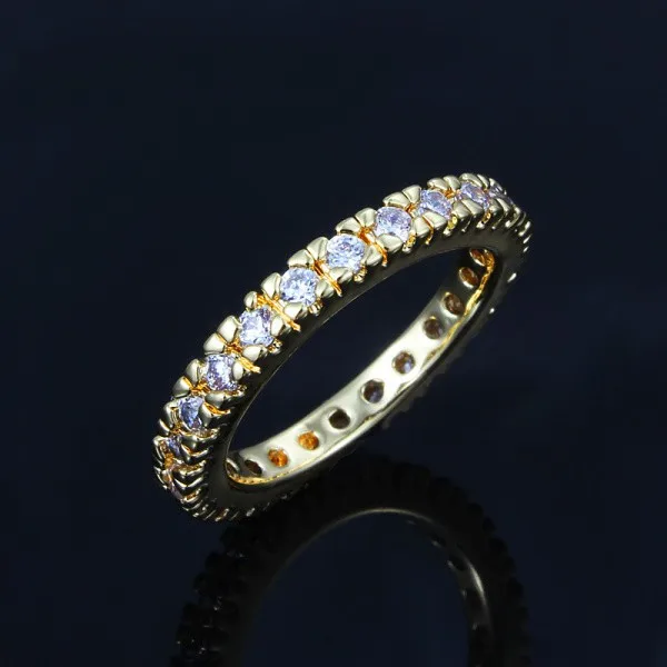 YHAMNI бренда самое лучшее качество с настоящим 24 K, покрыто золотом, обруч Полный CZ Diamant обручальные кольца для Для женщин YH387