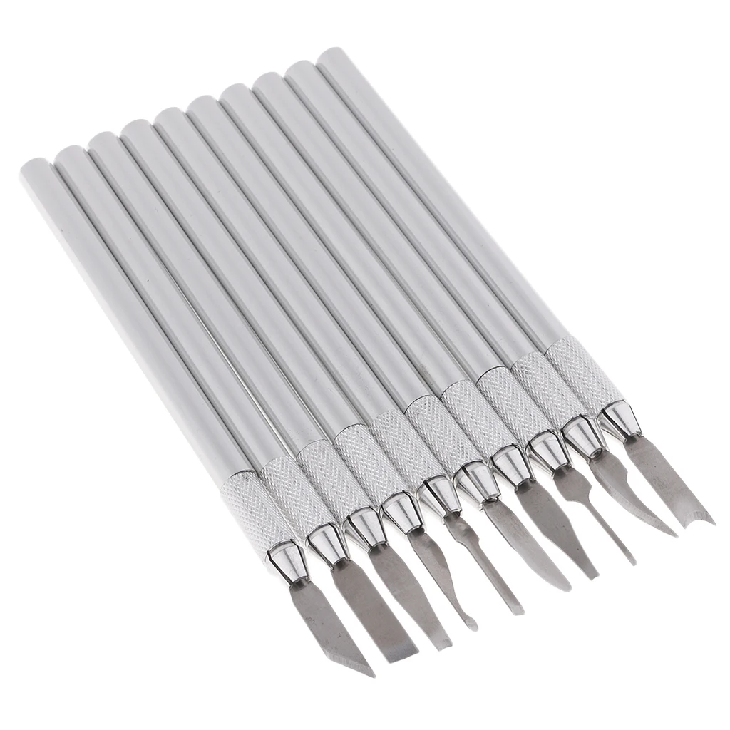 

10x Iron Carving Sculpting Modeling Tools For Wax ,Wood ,Clay DIY