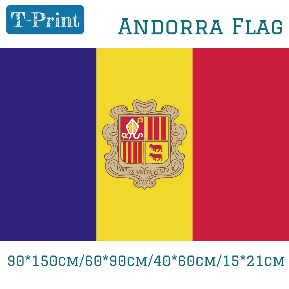 

60*90cm 15*21cm 90*150cm 40*60cm Andorra National Flag 3x5ft Flying Flag