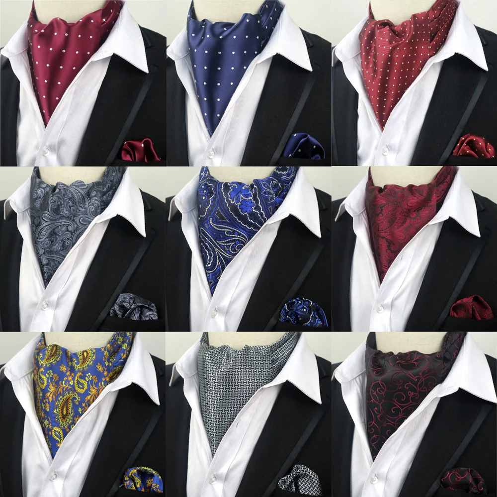 LJT04-09 20 мужские точки Пейсли галстук шелковый галстук платок комплект шелк Господа selft Связанные Свадебный Ascot бабочкой завязками Вечерние
