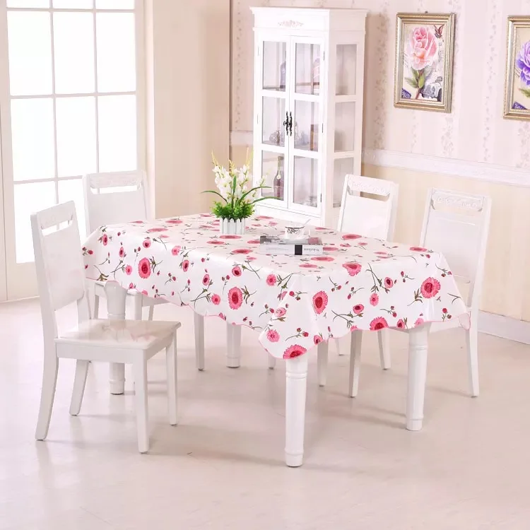 Водостойкая и маслостойкая салфетка из ПВХ, виниловая скатерть, покрытие для обеденного стола, защитная клееная ткань, покрытие - Цвет: red sun flower