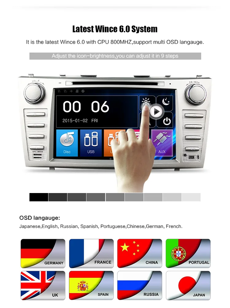 Sale Eunavi 8 inch Car DVD Player GPS Navigation For Toyota Camry 2007 2008 2009 2010 2011 BT Steering wheel control 5