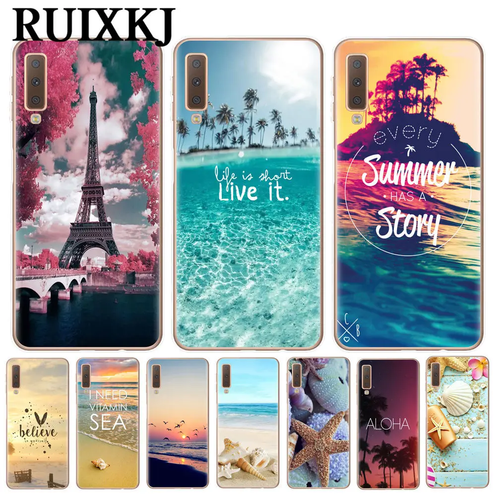 

For Samsung A7 2018 Case Soft Clear Silicone Back Cover Print Phone Case For Samsung Galaxy A7 2018 A 7 A750F A750 SM-A750F Case